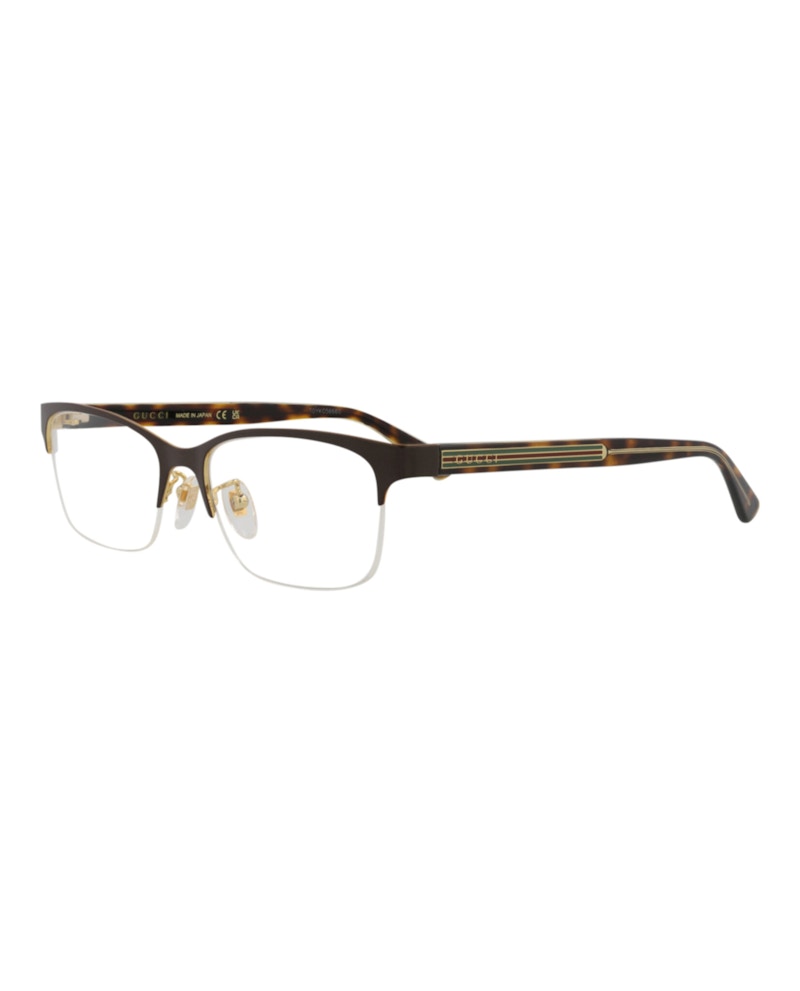 Gucci Square-Frame Titanium Optical Frames Gold Crystal (GG0387OJ-30006069-002)