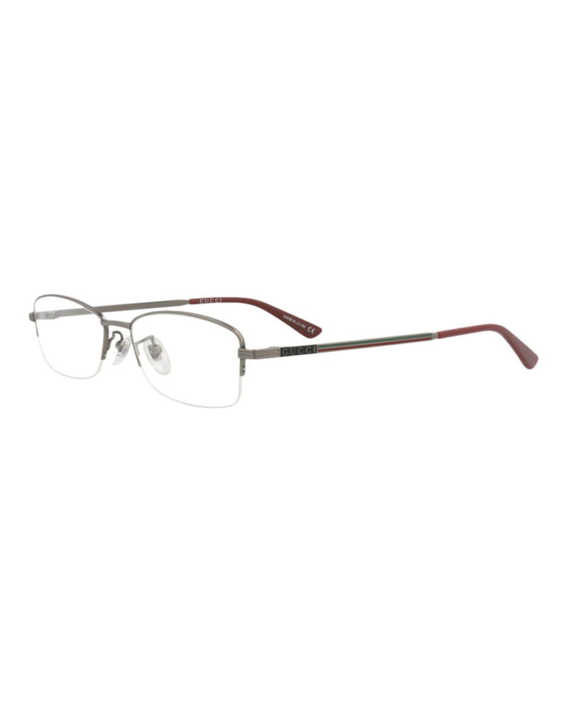 Gucci Square-Frame Titanium Optical Frames Ruthenium Ruthenium Transparent (GG1060OJ-30011720-001)
