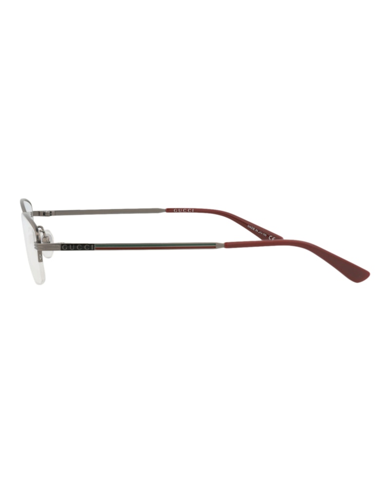 Gucci Square-Frame Titanium Optical Frames Ruthenium Ruthenium Transparent (GG1060OJ-30011720-001)