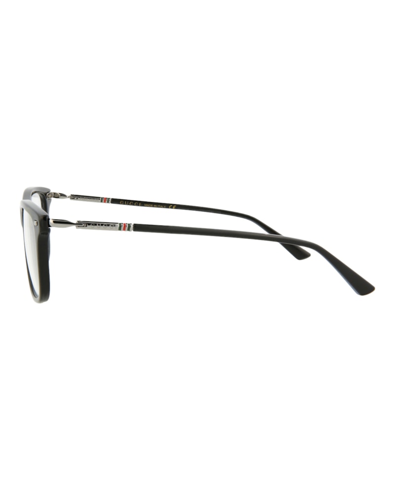 Gucci Square Rectangle Optical Frames Black/Ruthenium/Transparent (GG0519O-30007690-005)