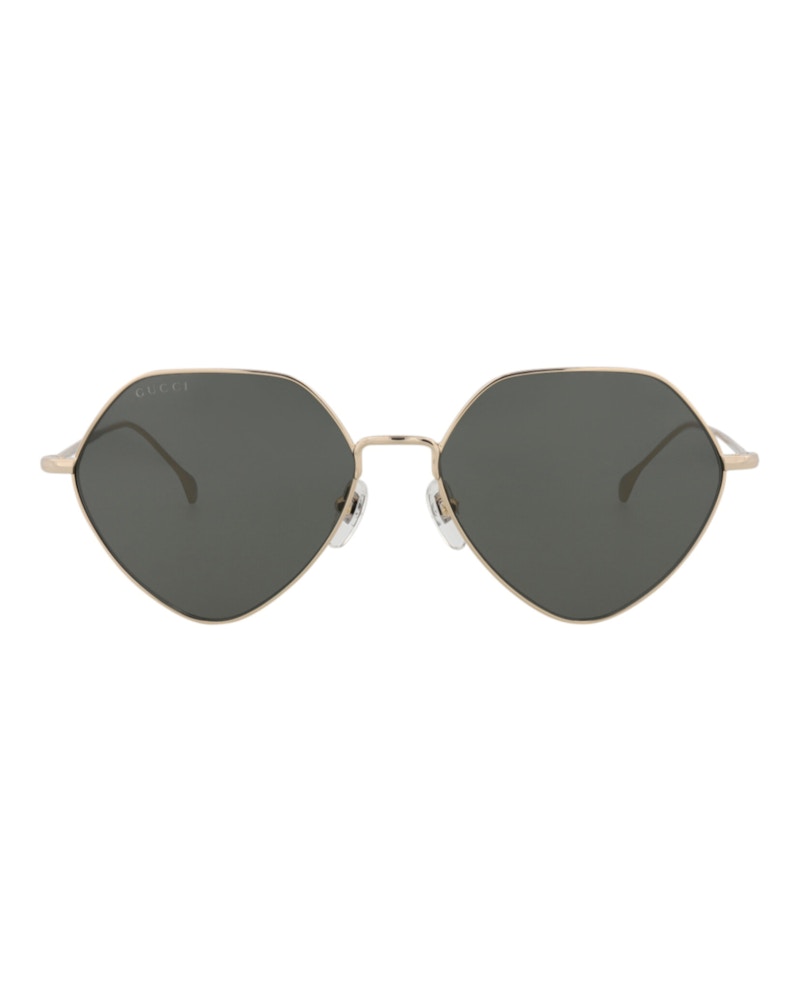 Gucci Square Rectangle Sunglasses Gold/Gold/Grey (GG1182S-30013461-001)