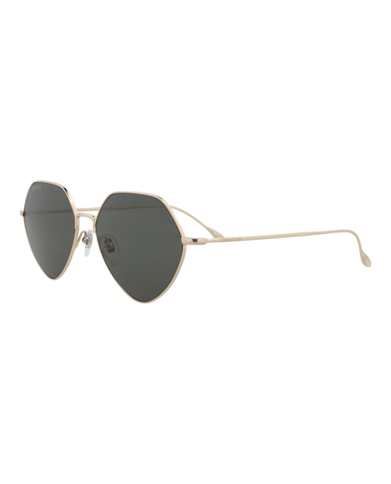 Gucci Square Rectangle Sunglasses Gold/Gold/Grey (GG1182S-30013461-001)