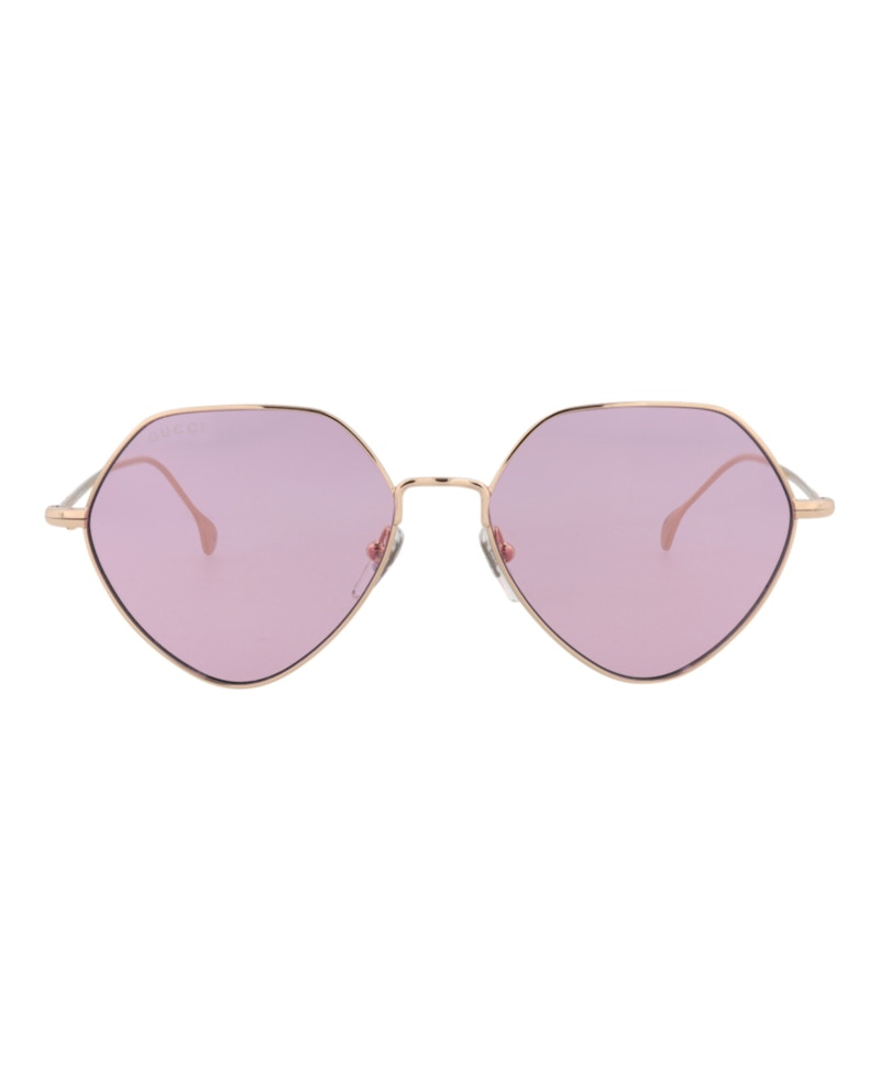 Gucci Square Rectangle Sunglasses Gold/Gold/Pink (GG1182S-30013461-004)