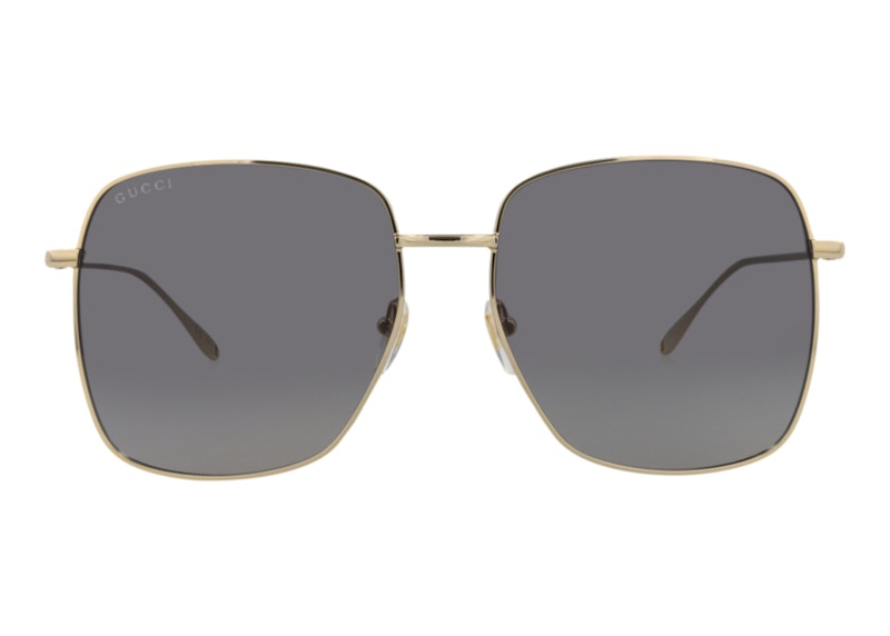 Gucci Square Rectangle Sunglasses Gold/Grey (GG1031S-30011783-001)