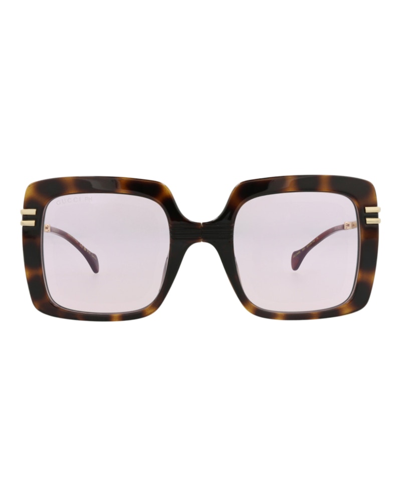 Gucci Square Rectangle Sunglasses Havana Gold Pink (GG1348S-30013935-001)