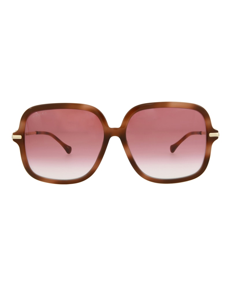 Gucci Square Rectangle Sunglasses Havana/Gold/Red (GG0884SA-30010333-003)