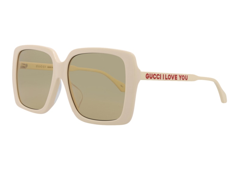 Gucci Square Rectangle Sunglasses Ivory/Brown (GG0567SAN-30013230-006)