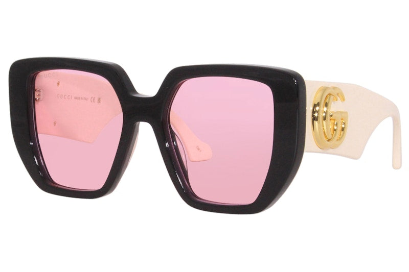 Gucci Square Sunglasses Black White/Pink (GG0956S-002)