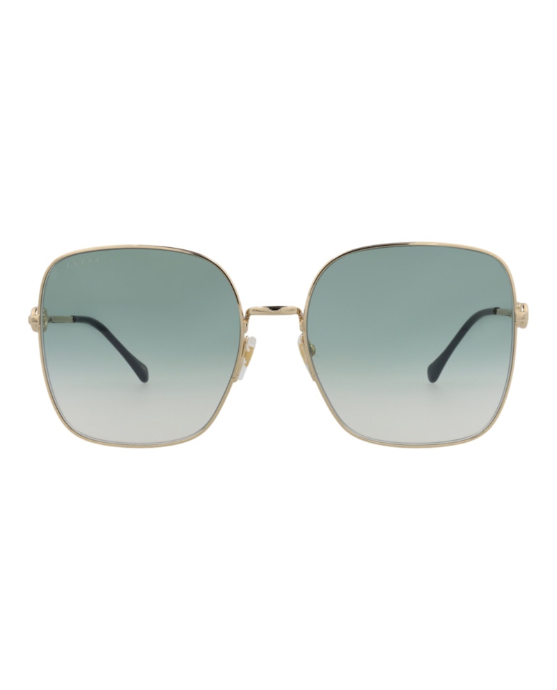 Gucci Square Sunglasses Gold/Gold/Green (GG0879S-30010269-003)