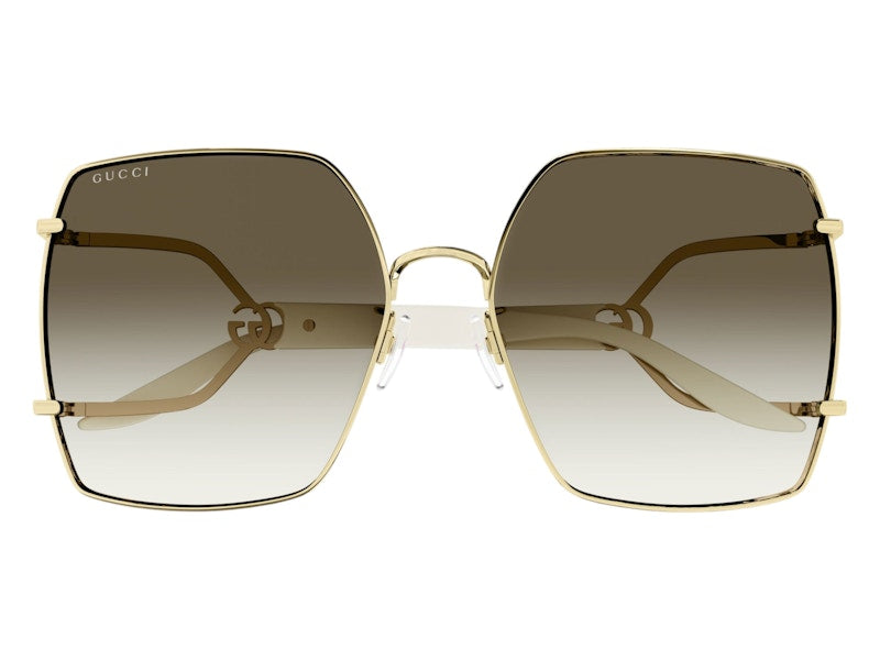 Gucci Square Sunglasses Gold Ivory Brown (GG1564SA-003-61)