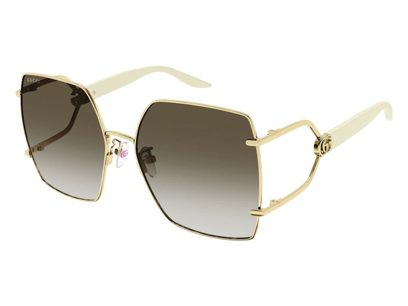 Gucci Square Sunglasses Gold Ivory Brown (GG1564SA-003-61)