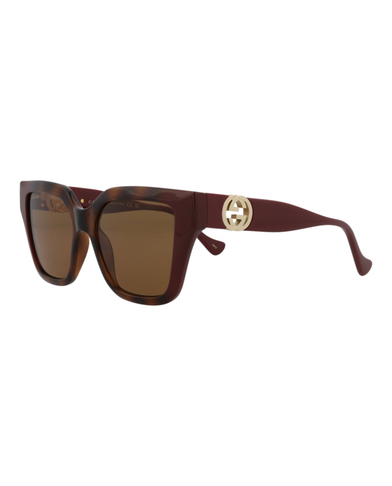 Gucci Square Sunglasses Havana/Burgundy/Brown (GG1023S-30011717-003)