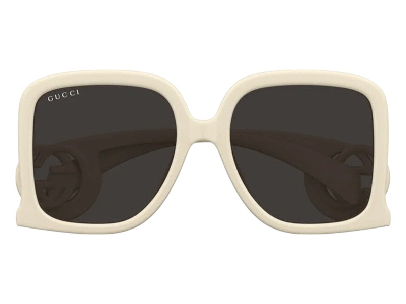 Gucci Square Sunglasses Ivory White Grey (GG1326S-009-58)