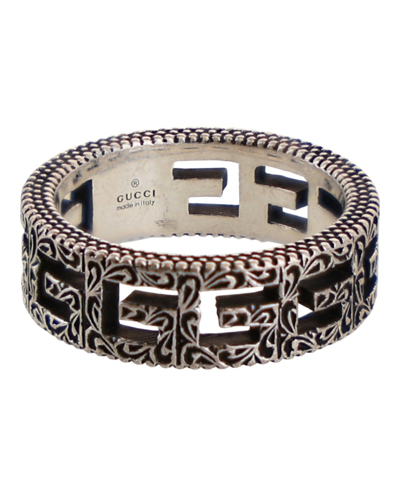 Gucci Sterling Silver G Cube Ring Silver