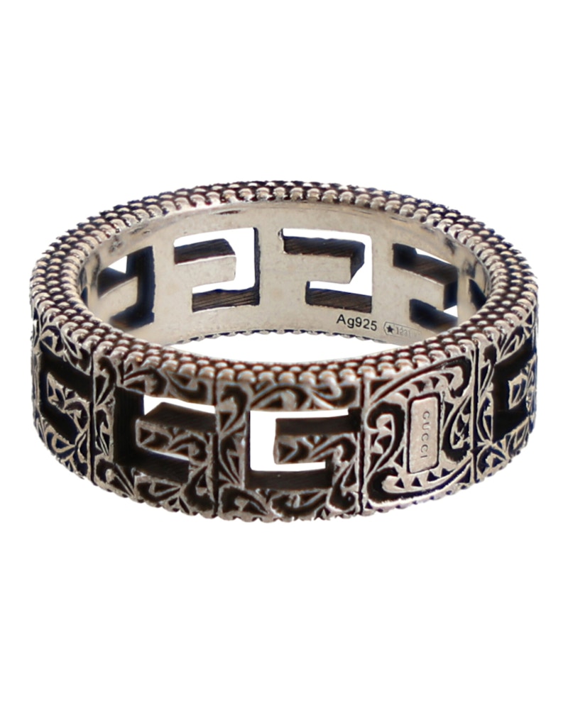 Gucci Sterling Silver G Cube Ring Silver