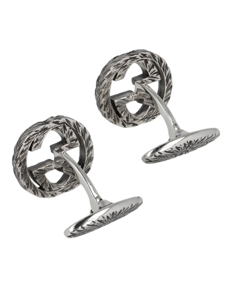 Gucci Sterling Silver Interlocking G Cufflinks Silver