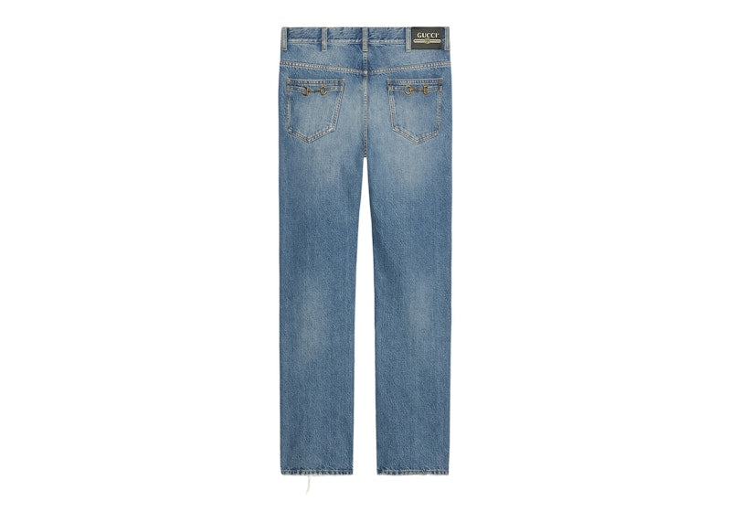 Gucci Straight Leg Denim Pant Blue