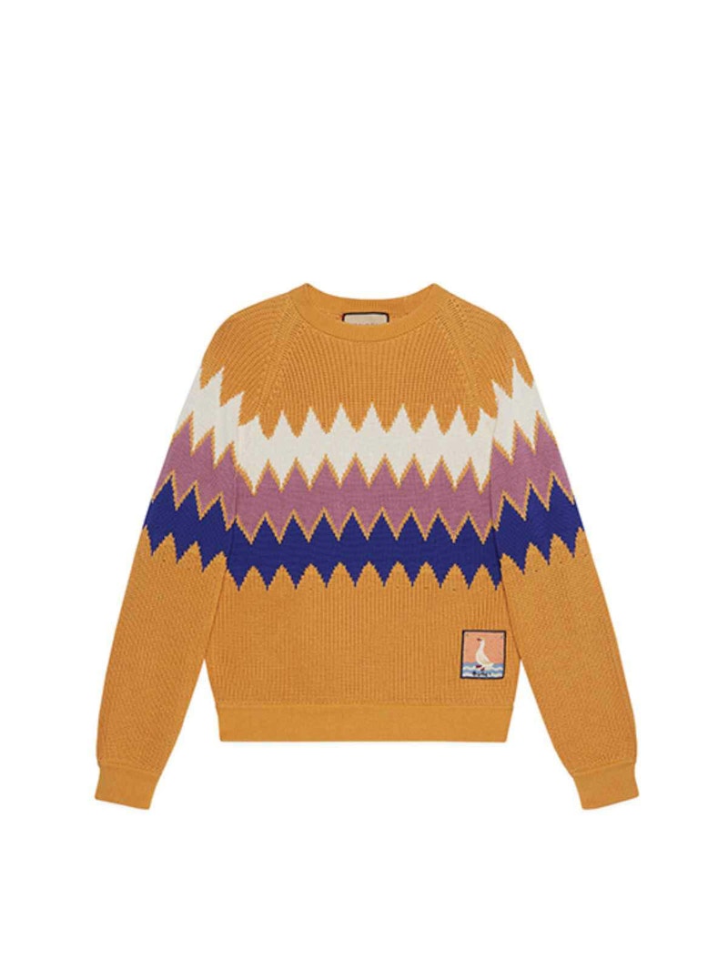 Gucci Stripe Pattern Sweater Orange Multi
