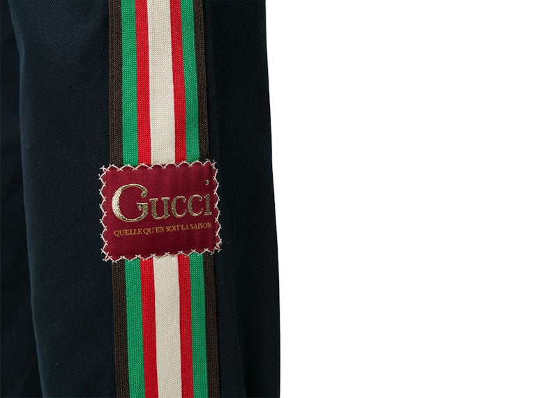 Gucci Striped Gabardine Straight-Fit Trousers Black/Multi