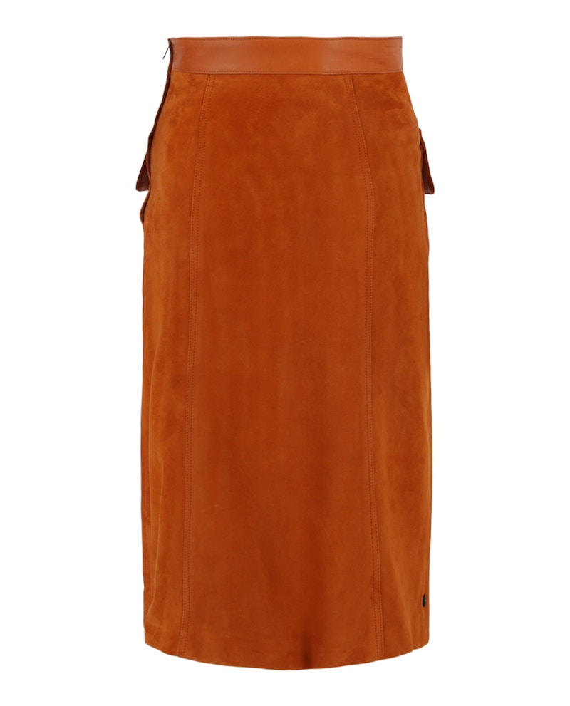 Gucci Suede A-Line Skirt Orange