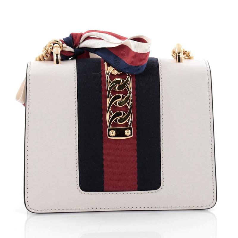 Gucci Sylvie Shoulder Bag Web Mini Off-White