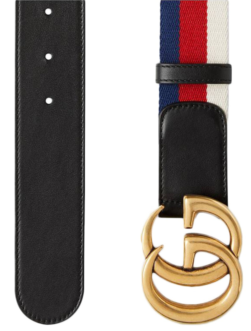 Gucci Sylvie Web Belt Double G Buckle Red/White/Blue/Black