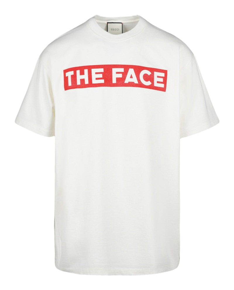 Gucci "The Face" Logo Crew Neck T-shirt Milk