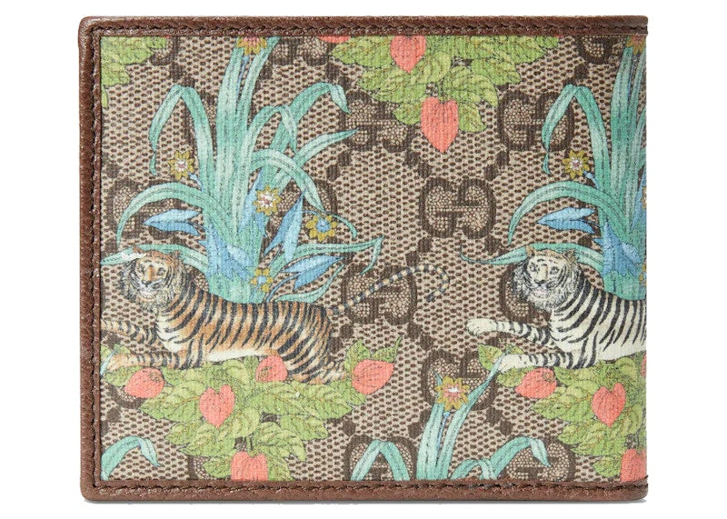 Gucci Tiger Print GG Wallet Beige/Ebony