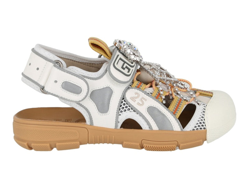 Gucci Tinsel Sport Sandals Crystal White Grey (Women's)