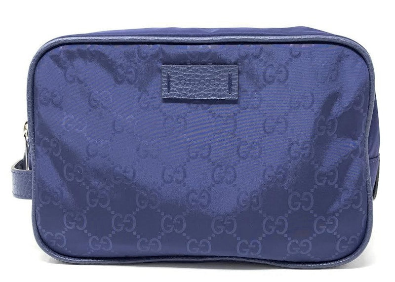 Gucci Toiletry Bag Nylon Blue