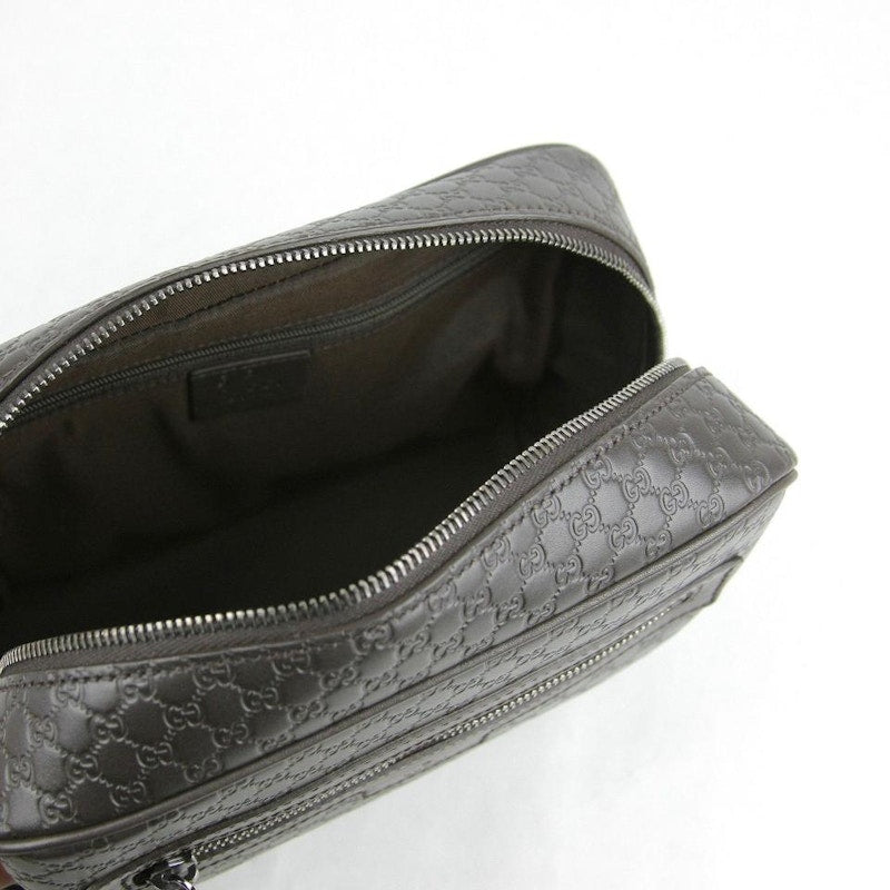 Gucci Zip Top Toiletry Bag Monogram Guccissima Brown