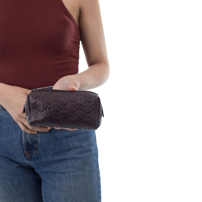 Gucci Toiletry Case Guccissima Small Brown