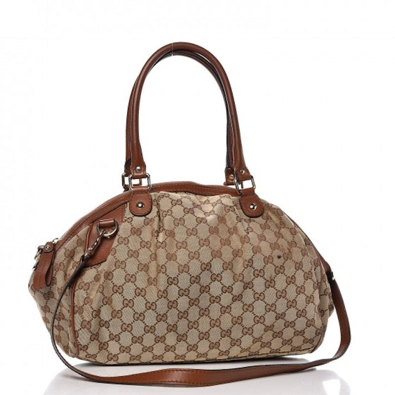 Gucci Sukey Boston Top Handle Monogram GG Medium Brown