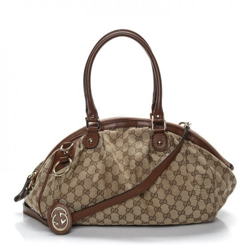 Gucci Sukey Boston Top Handle Monogram GG Medium Brown