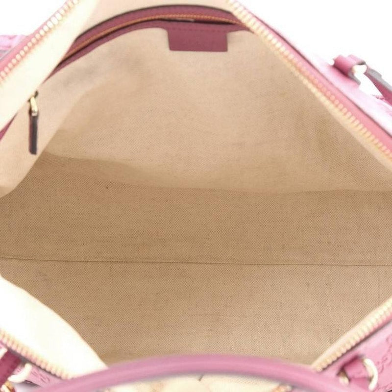 Gucci Dome Bree Shoulder Bag Guccissima Medium Dark Pink