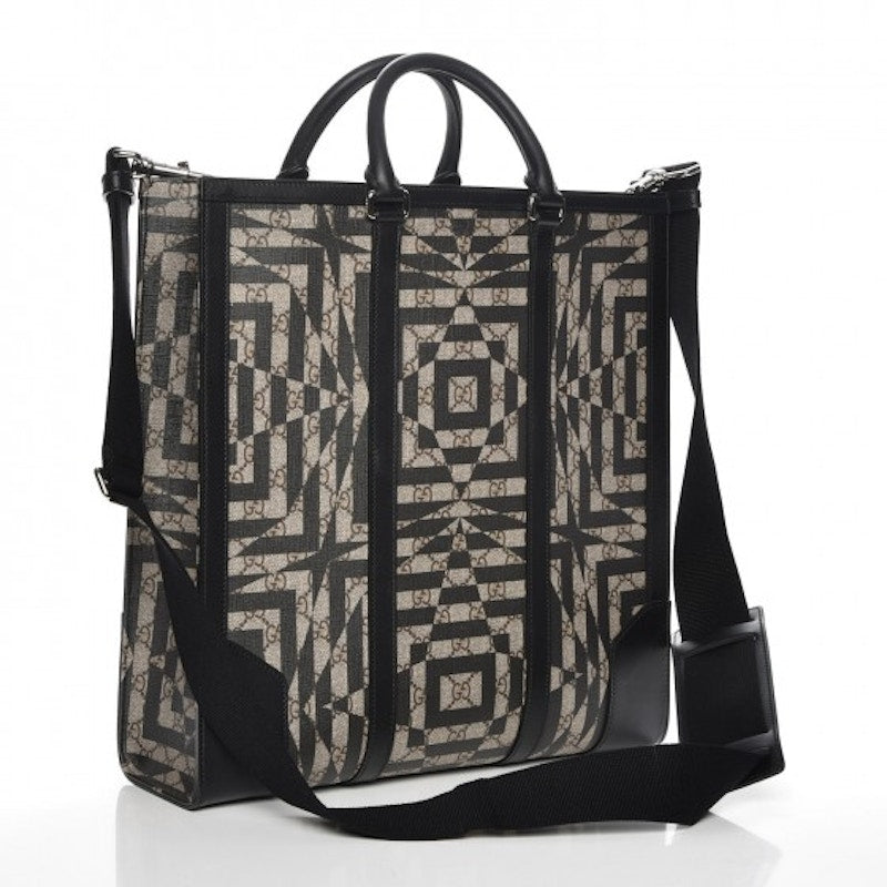 Gucci Tote Monogram GG Supreme Caleido Print Black