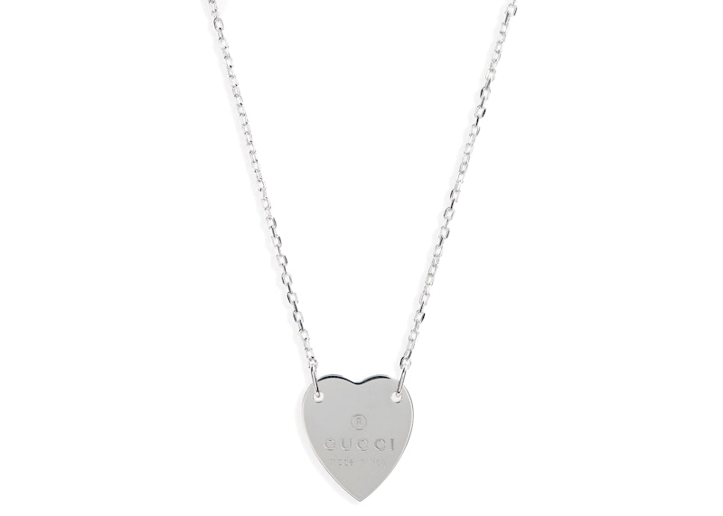 Gucci Trademark Heart Necklace Silver
