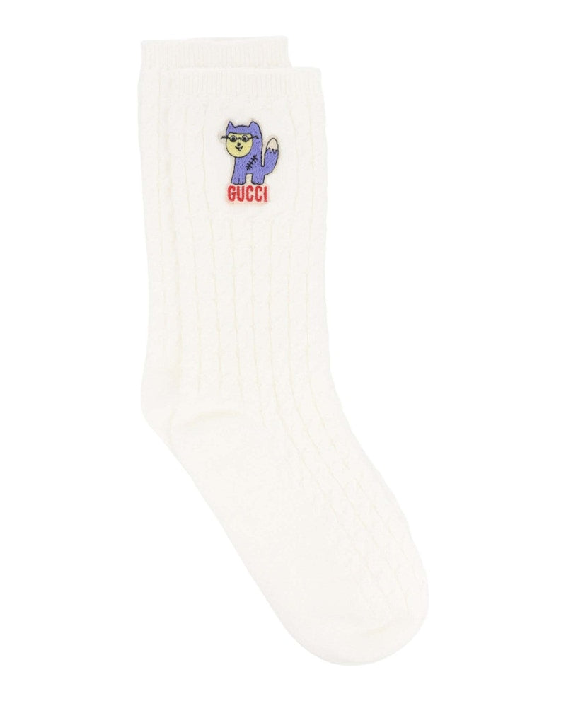 Gucci Treccina Latte Socks White