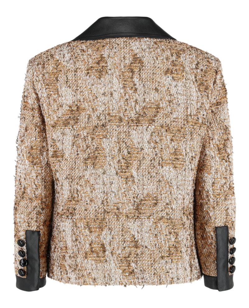 Gucci Tweed Patterned Blazer Gold