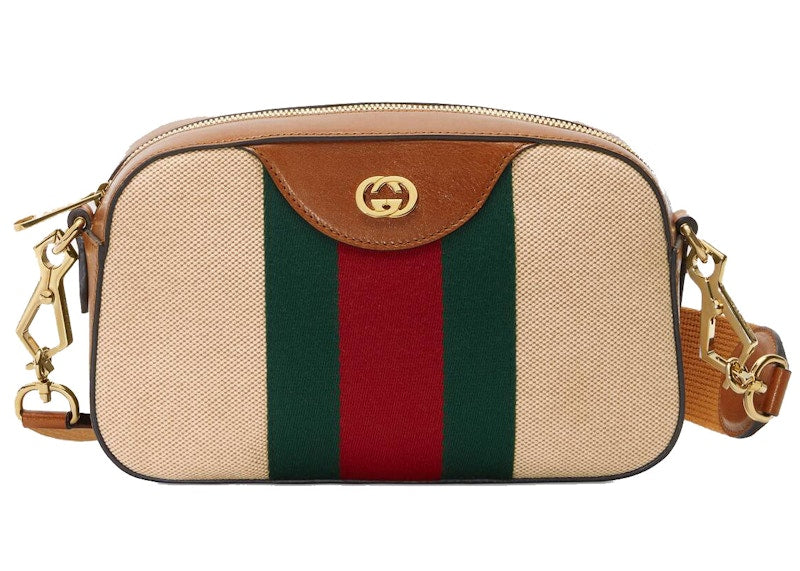 Gucci Vintage Shoulder Bag Canvas Beige