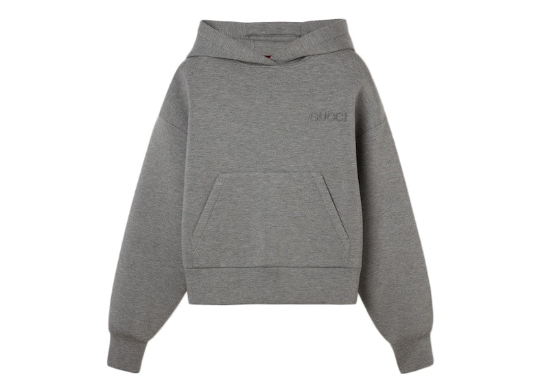 Gucci Viscose Jersey Hooded Sweatshirt Gray