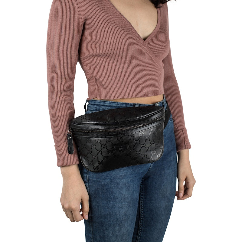 Gucci Waist Pouch GG Imprime Black