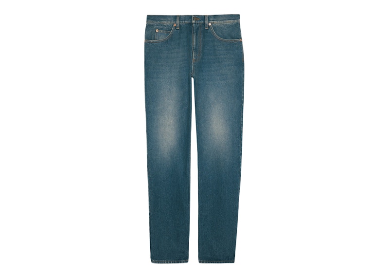 Gucci Washed Regular fit Jeans Stonewashed Blue Marbled Denim
