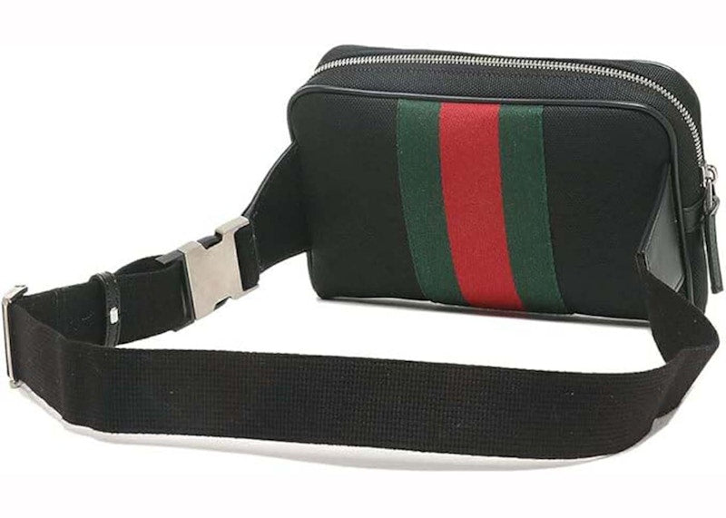 Gucci Web Belt Stripe Belt Bag Black