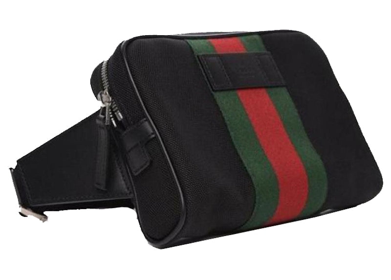 Gucci Web Belt Stripe Fanny Pack Black