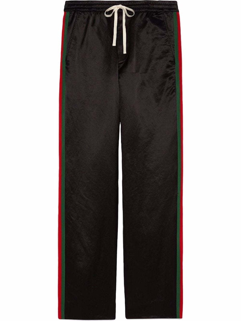 Gucci Web-Panel Track Pants Black/Red/Green