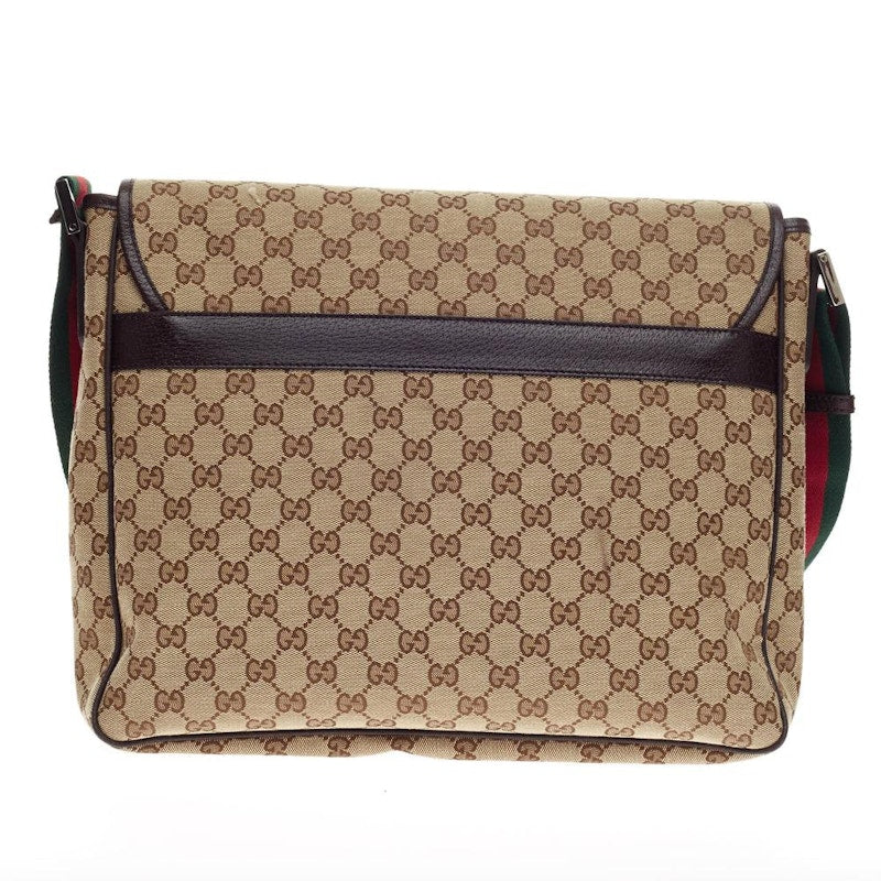 Gucci Web Strap Messenger GG Medium Brown