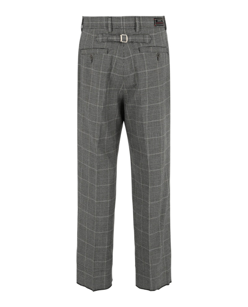Gucci Wide-Leg Plaid Trousers Grey