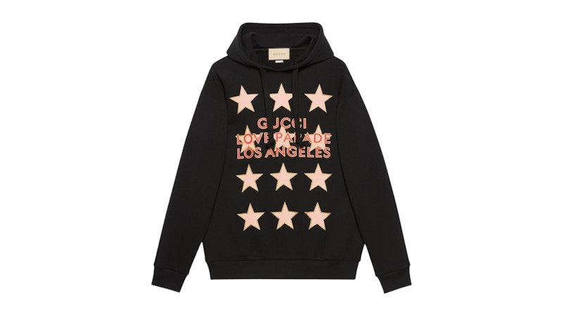 Gucci Womens Love Parade Logo Cotton Jersey Sweatshirt Black