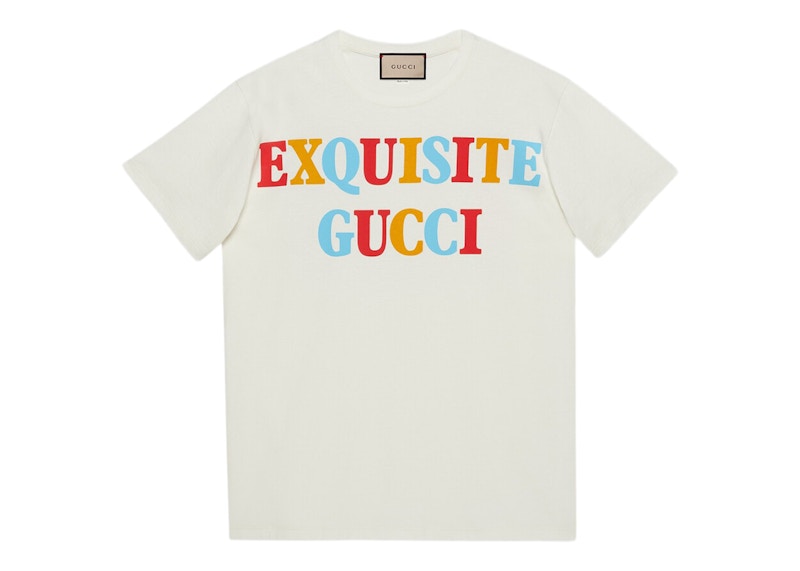 Gucci Women's Oversized Exquisite Gucci Heavy Cotton Jersey T-Shirt Off White/Multi